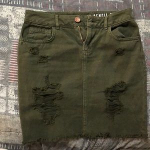 Denim hunter green skirt